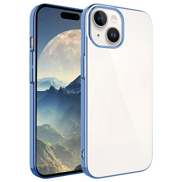 Vendas iPhone 15 Uyumlu ( iPhone 15 ) Riksos Serisi Renkli Çerçeveli Hardness Sert PC Kapak - 2