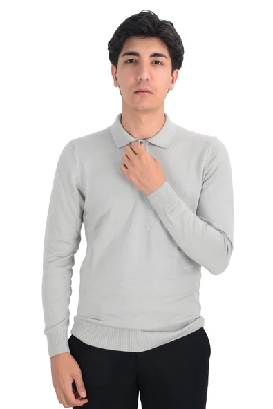 Cengiz İnler Polo Yaka Basic Erkek Triko Kazak - 6