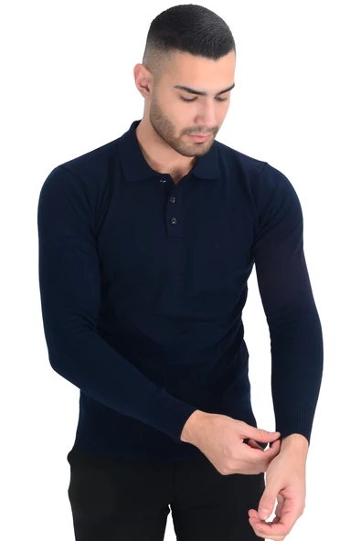 Cengiz İnler Polo Yaka Basic Erkek Triko Kazak - 10