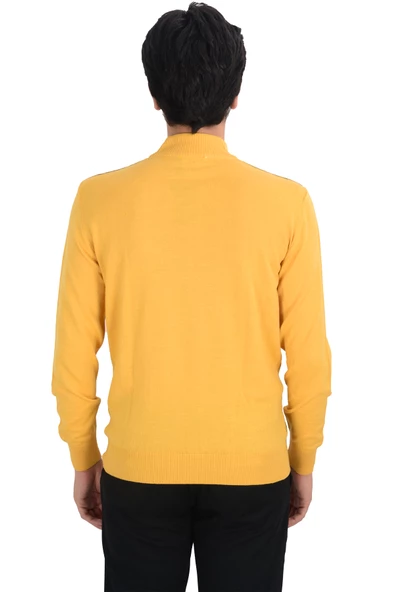 Cengiz İnler Yarım Balıkçı Yaka Desenli Yünlü Erkek Triko Kazak - 2