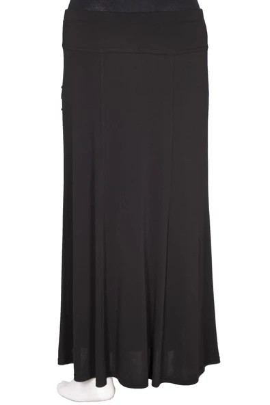 Hesna Kadın Hazan Krep Yanı Biyeli Astarlı Lastikli Siyah Etek - Resim 4