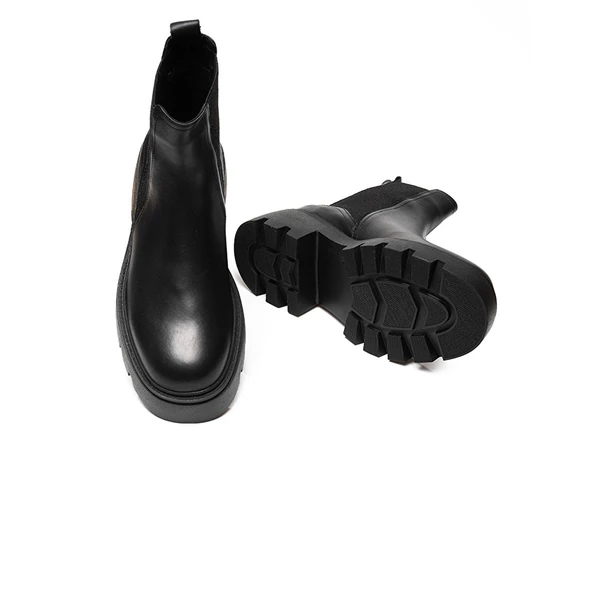 Greyder 57591 Kadın Siyah Hakiki Deri Chelsea Bot - 5