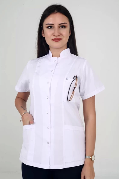 Kısakol Ceket Boy Hakim Yaka Doktor Öğretmen Laboratuvar Önlüğü - 2
