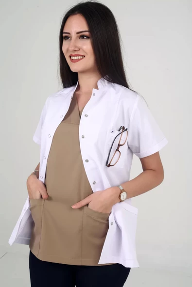 Kısakol Ceket Boy Hakim Yaka Doktor Öğretmen Laboratuvar Önlüğü - 4
