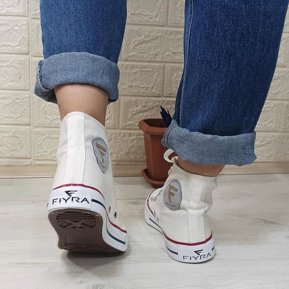 Fiyra 555 Beyaz Uzun Unisex Sneaker Keten Spor Ayakkabı - 6
