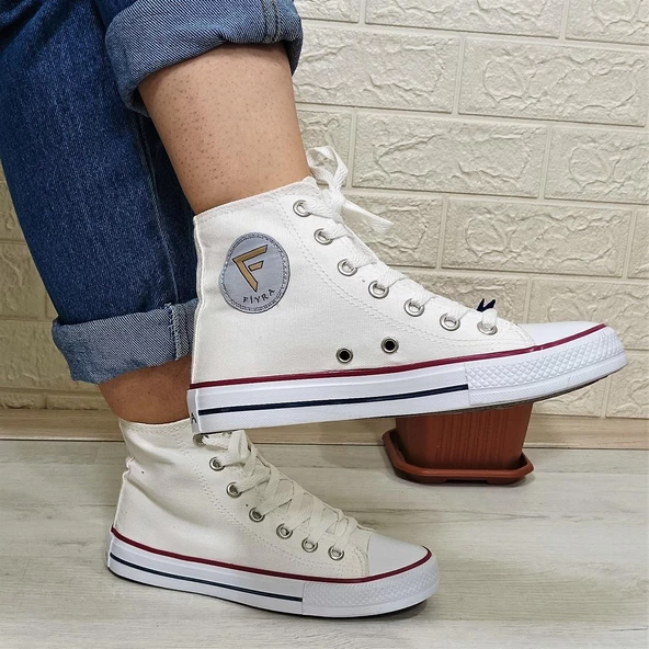 Fiyra 555 Beyaz Uzun Unisex Sneaker Keten Spor Ayakkabı - 3