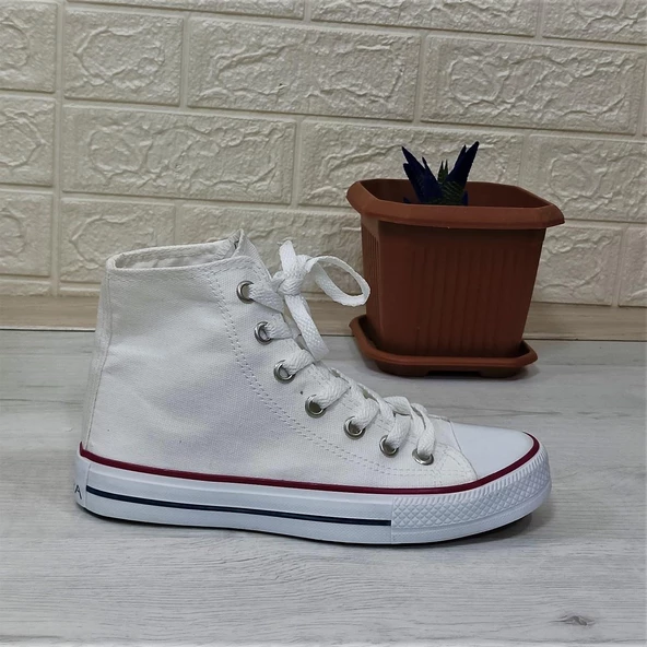 Fiyra 555 Beyaz Uzun Unisex Sneaker Keten Spor Ayakkabı - 12