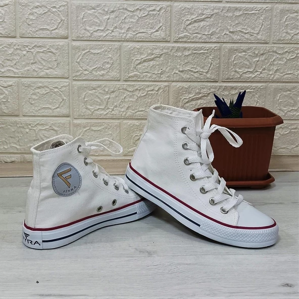 Fiyra 555 Beyaz Uzun Unisex Sneaker Keten Spor Ayakkabı - 7