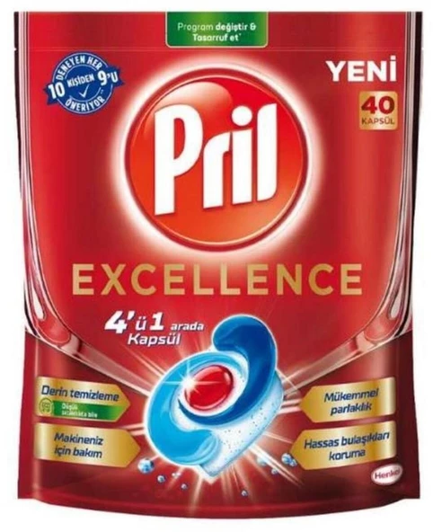 Pril Excellence 4'ü 1 Arada Bulaşık Makinesi Tableti 40'lı ürün görseli