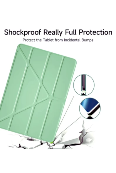 Apple iPad 10.2 (8.Nesil-9.Nesil) Uyumlu Kalemlikli Premium Standlı Katlanabilir Uyku Modu Özellikli Tablet Kılıfı - Resim 9