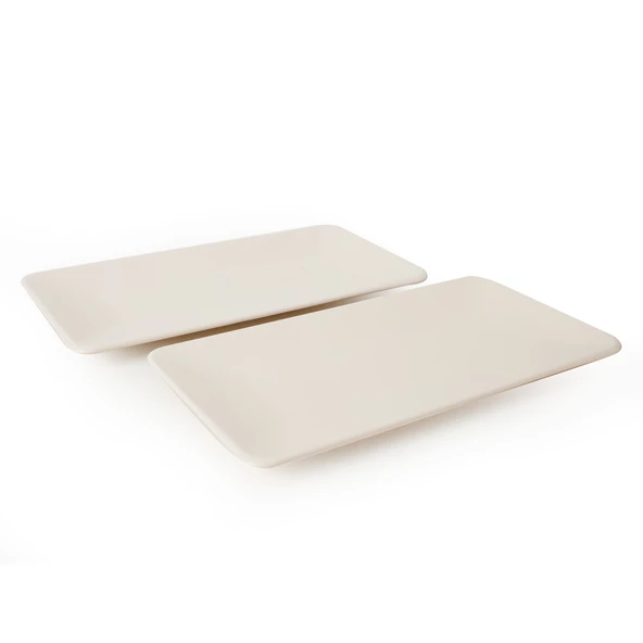 Keramika Krem Siera Kayık Tabak 33 Cm 2 Adet 030 - 2