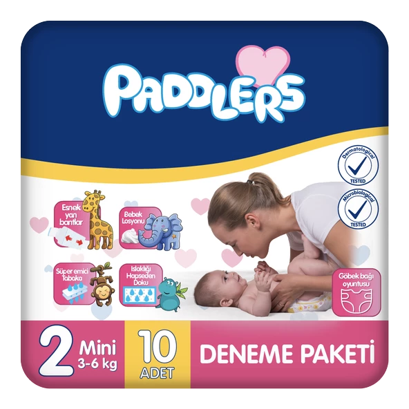 Paddlers Bebek Bezi 2 Numara Mini 10 Adet (3-6 Kg) Deneme Paketi