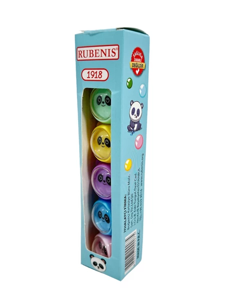 Rubenis Panda Figürlü Mini Fosforlu Kalem 5'Li - 4