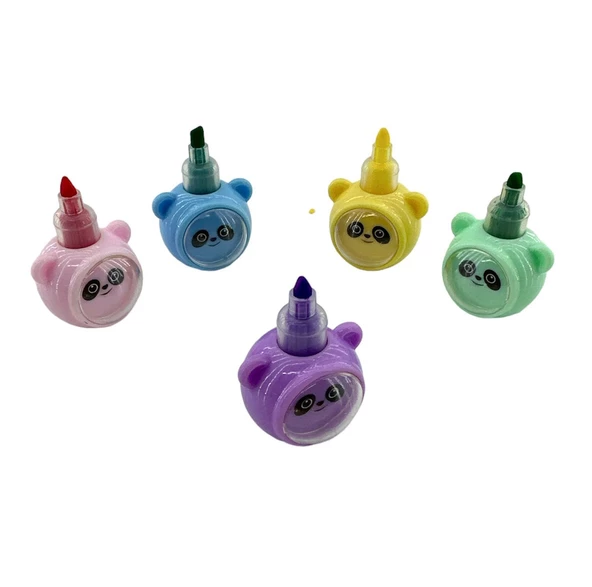 Rubenis Panda Figürlü Mini Fosforlu Kalem 5'Li - 3