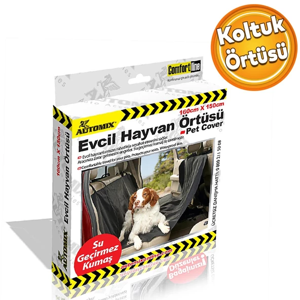 Automix Araba Araç Otomobil Oto Evcil Kuş Papağan Kedi Köpek Hayvan Kılıf Şilte Örtüsü 160x150 Cm