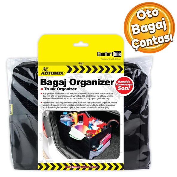 Automix Araç Araba Otomobil Oto Bagaj Düzenleyici Organizer Çanta Çantası 11350