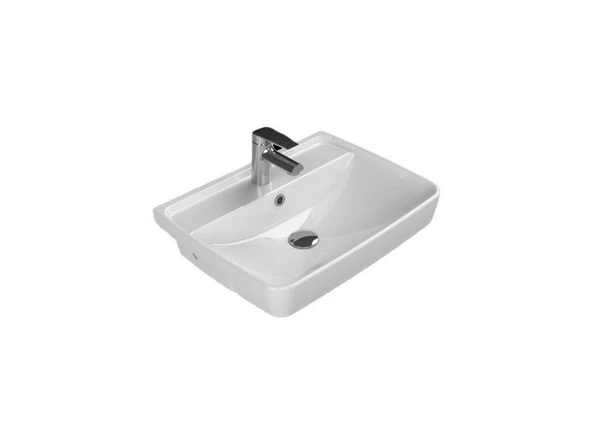 Turkuaz Cerastyle Duru Yarım Tezgah Üstü Lavabo 56x43 cm