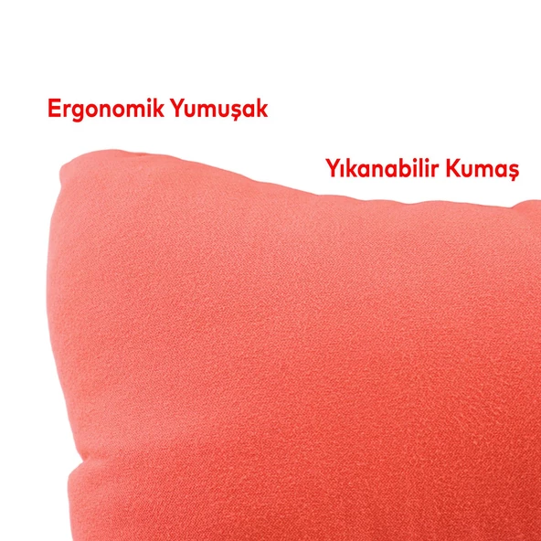 Automix Araba Araç Otomobil Oto Koltuk Başlığı Ergonomik Boyun Destek Yastığı Turuncu Renk 44837 - 3