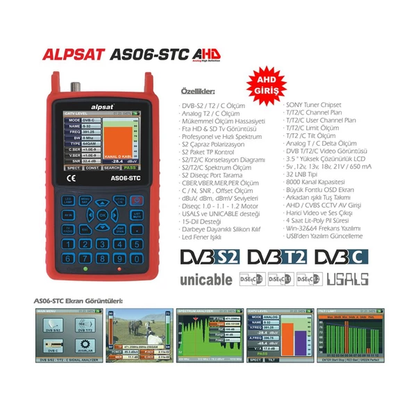 Satfinder 6 Alpsat AS06 HD Uydu  Bulucu STC-AHD Kamera Test - 3