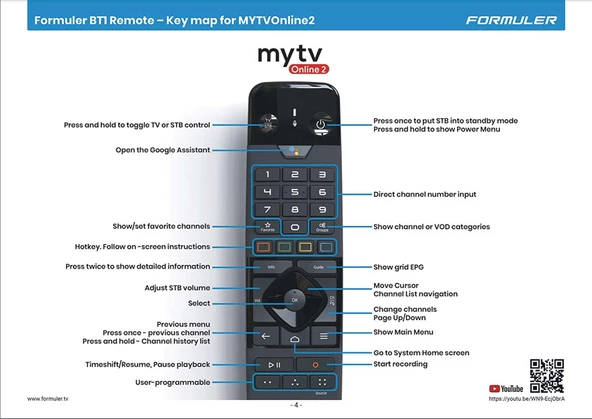 Formuler GTV-BT1 Bluetooth Ses Komut Özellikli Üniversal Tv Kontrollü Kumanda - 8