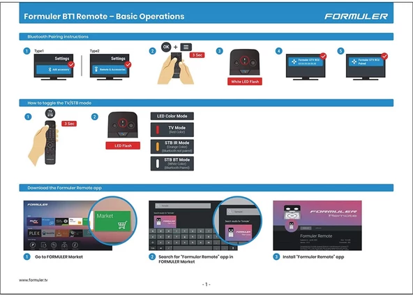 Formuler GTV-BT1 Bluetooth Ses Komut Özellikli Üniversal Tv Kontrollü Kumanda - 5