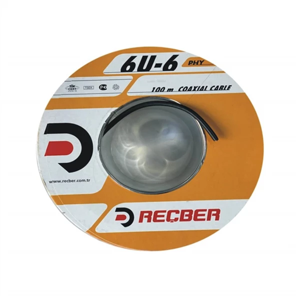 Reçber 20 Mt Rg6 U6 Bakır Yeşil-Siyah Cu-Cu Uydu Anten Kablosu - 3