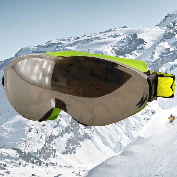 Bellasimo Kayak Gözlüğü Değiştirebilir Camlı Antifog Güneş Kar Gözlük Gümüş Snowboard Glasses Gözlük - 8