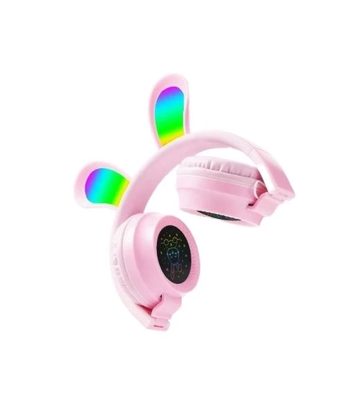 Concord D05 Mikrofonlu  Aux Girişli Radyolu Işıklı Tavşan Figürlü Bluetooth Kulaklık - 2