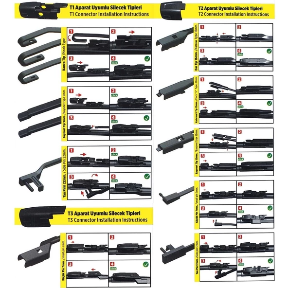 Vette Plus Multifit Araba Araç Otomobil Oto Ön Cam Arka Cam Silecek Muz Sileceği 600 mm 39689 - 5