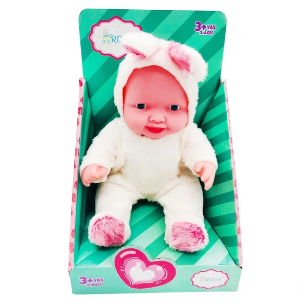 Global Toys - GL100156 Sevimli Sesli Roza Bebek, 8 Farklı Ses Konuşan Tavşan Figürlü Et Bebek - 7