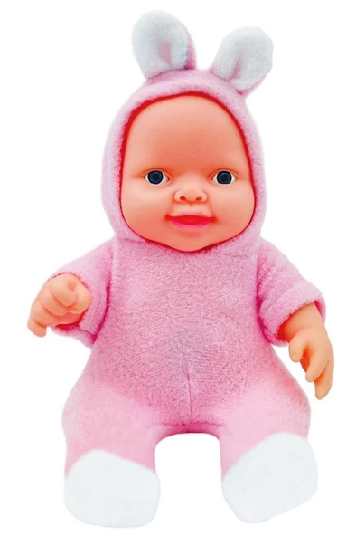 Global Toys - GL100156 Sevimli Sesli Roza Bebek, 8 Farklı Ses Konuşan Tavşan Figürlü Et Bebek - 2