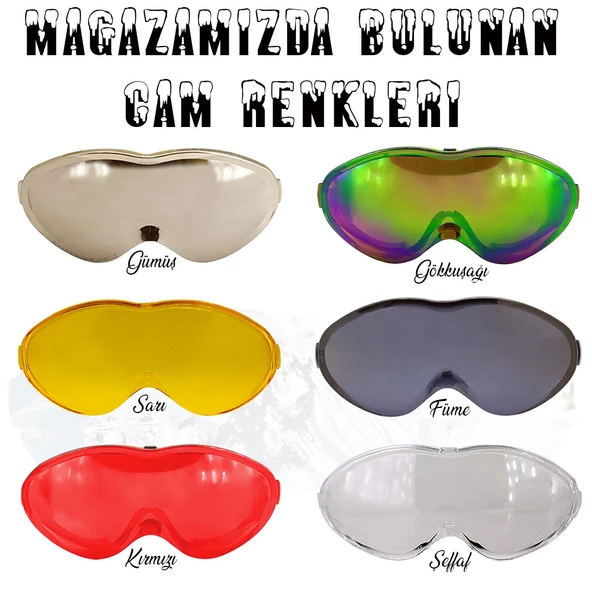 Bellasimo Kayak Gözlüğü Değiştirebilir Camlı Antifog Güneş Kar Gözlük Gökkuşağı Snowboard Glasses Gözlük+1 Adet Yedek Cam (Sarı) - 5