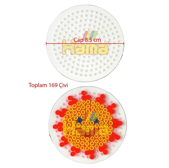Hama Boncuk Midi Tabla - Küçük Yuvarlak (HA222) - Resim 3