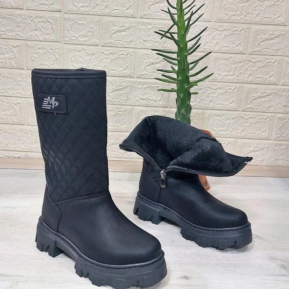 M.P One 3145 Siyah İçi Kürklü Fermuarlı 29cm Kız Çocuk Çizme - 5