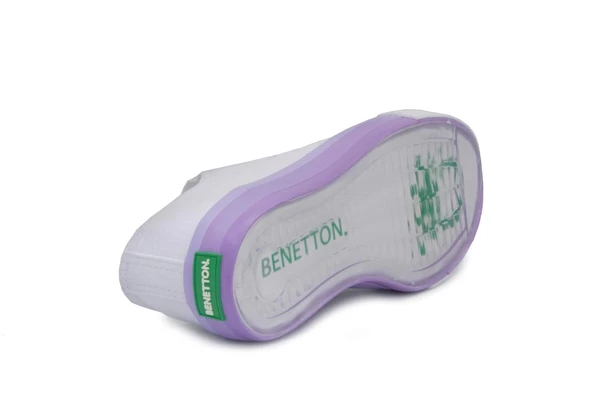 BENETTON 30176 Beyaz Lila Kadın Spor Ayakkabı - 5