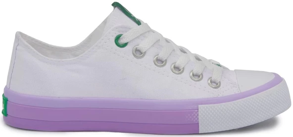 BENETTON 30176 Beyaz Lila Kadın Spor Ayakkabı - 2