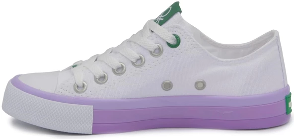 BENETTON 30176 Beyaz Lila Kadın Spor Ayakkabı - 3