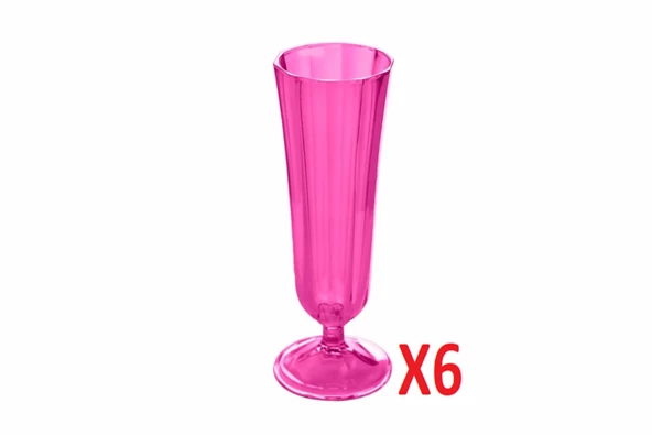 Porland Pembe Flüt Şampanya Bardağı 130cc 6lı 04FIA001713