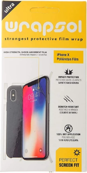 Wrapsol iPhone X/XS Ön | Arka Ekran Koruyucu Poliuretan