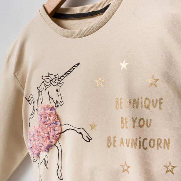 Jolbaby Unicorn Desenli Alt Üst Kız Çocuk Eşofman Takım - 2