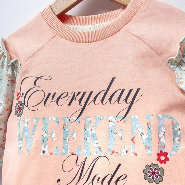 Jolbaby Fırfır Detaylı Baskılı Kız Çocuk Sweatshirt Bluz - 2