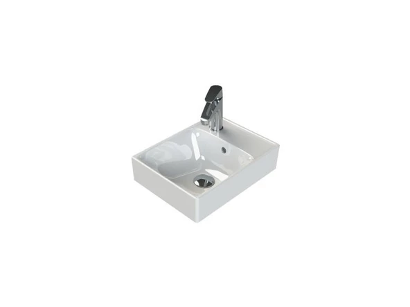 Turkuaz Cerastyle Sharp Etajer Uyumlu Damlalıklı Lavabo 40x30 cm