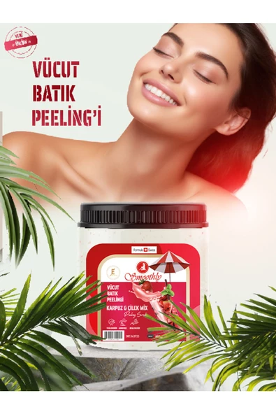 KARPUZ ÇİLEK PEELİNG 800 G. Epilasyon Sonrası Vücut Batık Peeling & Çilek Bacak peeling. - 2