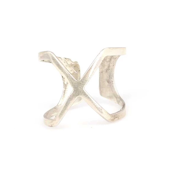 925 Ayar Gümüş  X Yüzük - Resim 3