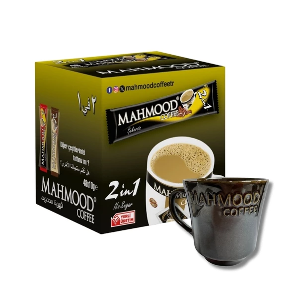 Mahmood Coffee  2 si 1 Arada Hazır Kahve  48 Adet Kupa Bardak Hediyeli