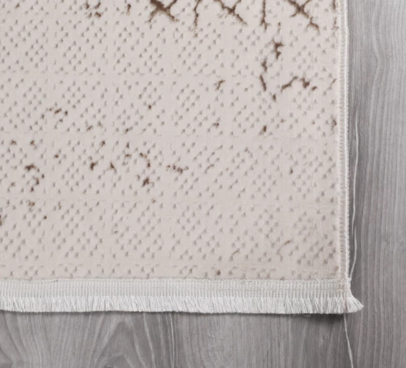 My EvillaModern Dekoratif Star Seri Krem Kahverengi Dokuma Halı - 4