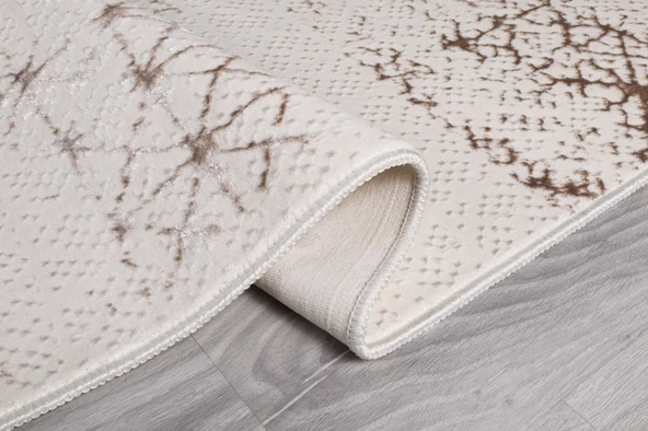 My EvillaModern Dekoratif Star Seri Krem Kahverengi Dokuma Halı - 3