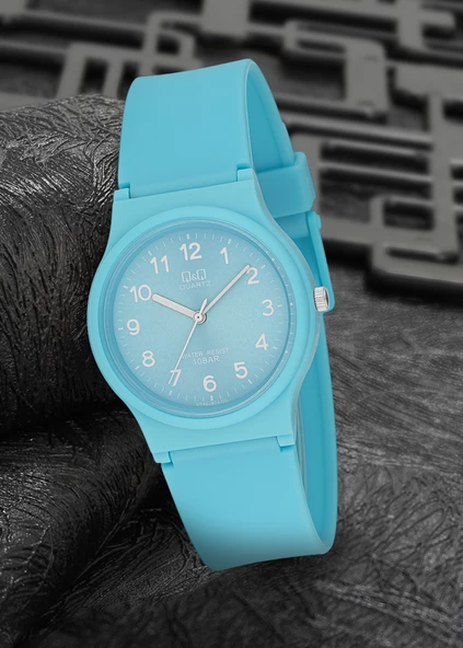Q&Q VP46J044Y Turkuaz Su Geçirmez Rakamlı Fosforlu Çocuk Kol Saati - 3