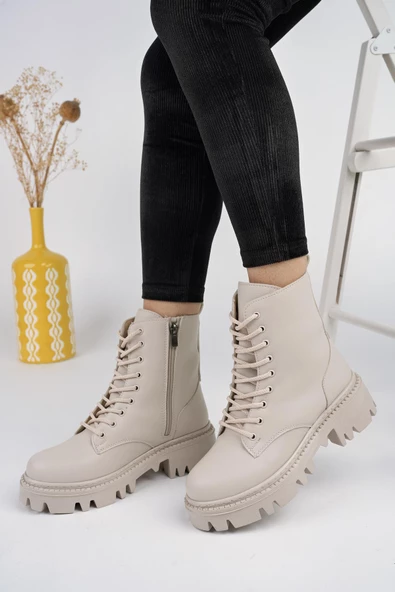 Muggo DOMBAS Garantili Kadın Bağcıklı Postal Bot - 11