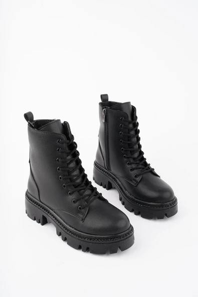 Muggo DOMBAS Garantili Kadın Bağcıklı Postal Bot - 6